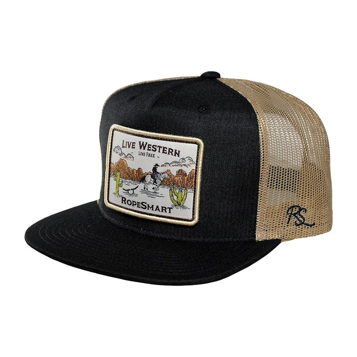 Black Western Trucker Patch Cap