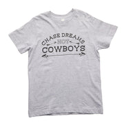 Girl's Chase Dreams Not Cowboys Grey Tee Shirt