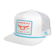 Teal Death Valley Patch White Trucker Cap