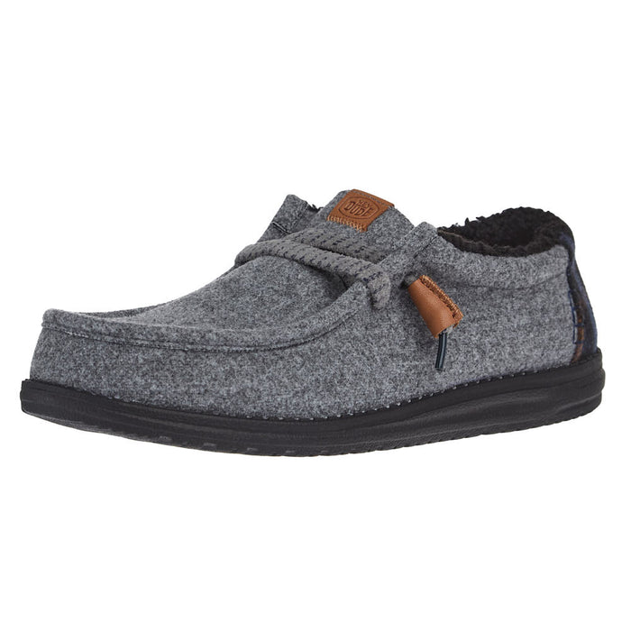 Men's Wally Smoke Grey Cozy Plaid Casual