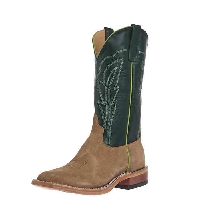 Men's Ride Ready Tan Crazyhorse Roughout Vamp 13in Green Glove Top