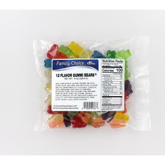 Assorted Gummy Bears 8 oz