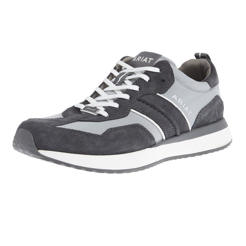 Men's Ranch Runner Light Grey Charcoal Suede Tennis Shoe