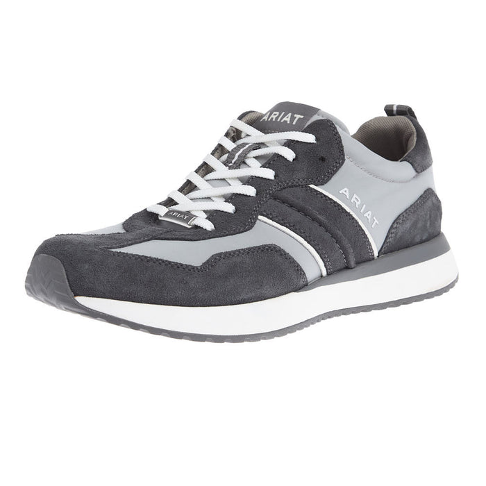Men's Ranch Runner Light Grey Charcoal Suede Tennis Shoe