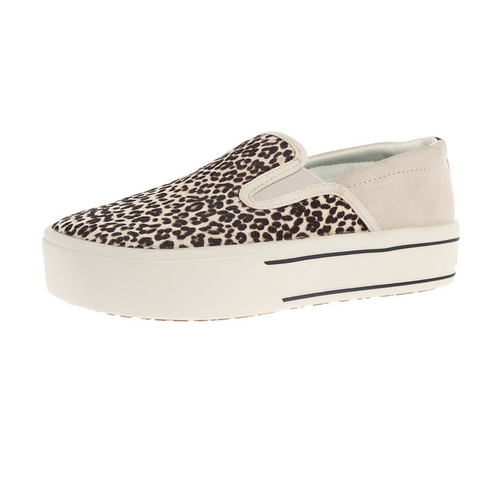 Women's Skylar Cream Cheetah Hair On Slip On Casual