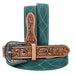 Suede Tooled Leather Belt