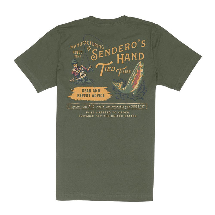 Men's Army Green Hand Tied Tee Shirt