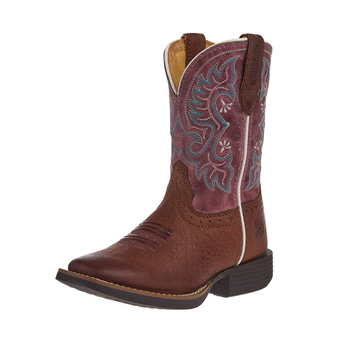 Youth Shyloh Rusty Brown with Dusty Rose Shaft Square Toe Boot