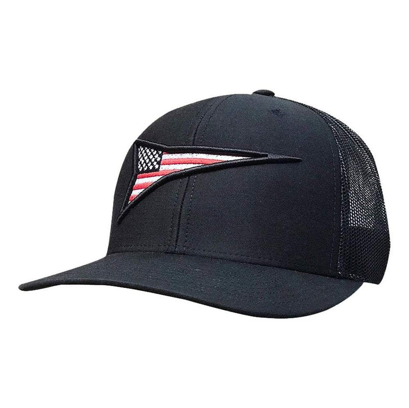 Fast Back Black American Flag Rocket Cap