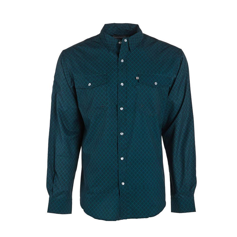 Men's Green Sunday Long Sleeve Snap Shirt