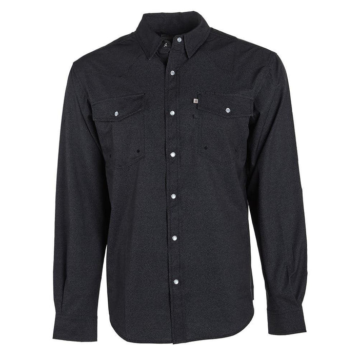 Men's Black Denim Long Sleeve Snap Shirt