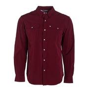 Men's Burgundy Long Sleeve Snap Shirt