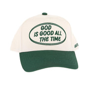 God Is Good Green Vintage Trucker Cap