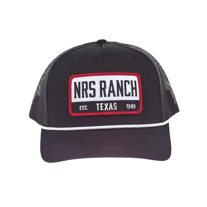 Texas Embroidered Black with White Rope Cap