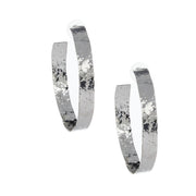 Silver Hammered Hoop Earrings