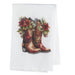 Red Cowboy Boots/Poinsette Tea Towel