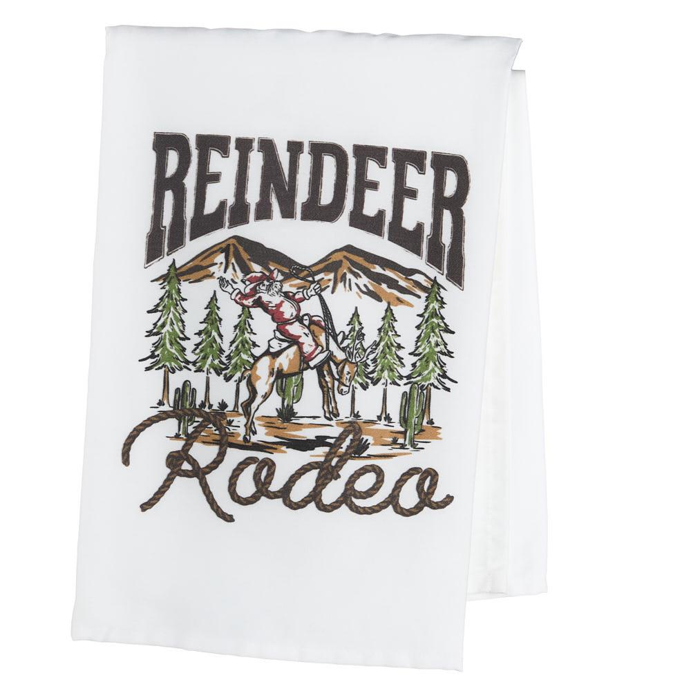 Southern Sisters Cora & Pate Reindeer Rodeo Tea Towel