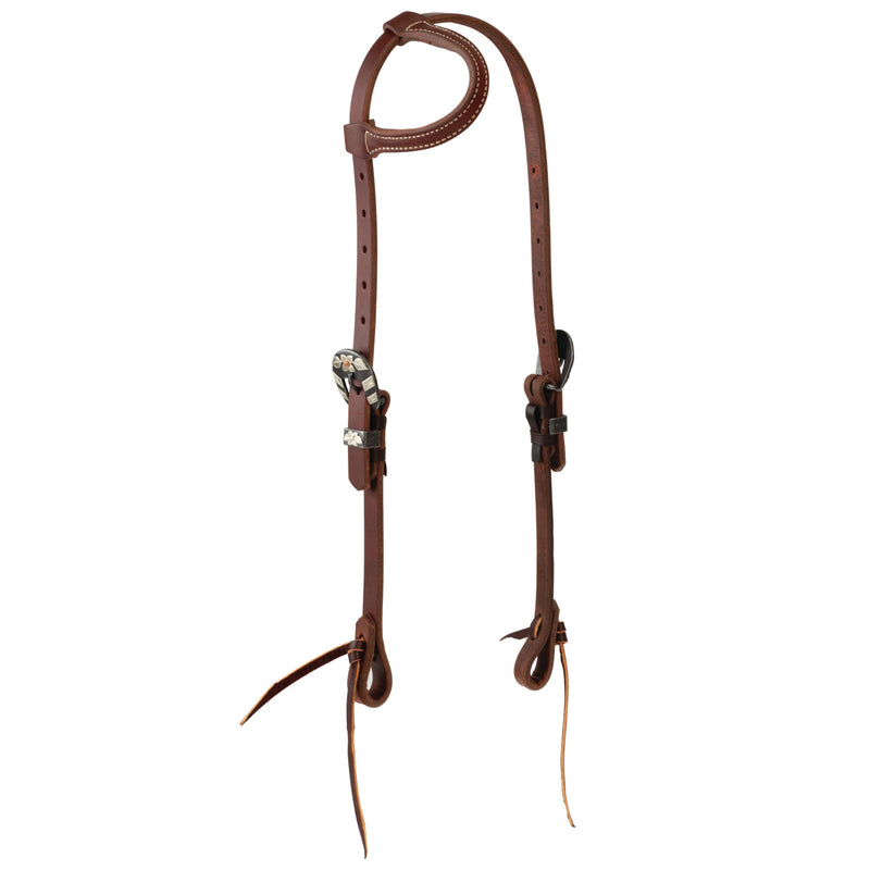 STS 3/4in Single Ear Headstall With Floral Buckle