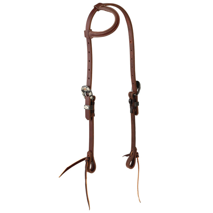STS 3/4in Single Ear Headstall With Floral Buckle