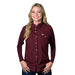Women's Maroon Vented Pearl Snap Shirt