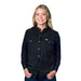Women's Black Vented Pearl Snap Shirt