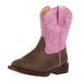 Toddler's Gretchen Brown Square Toe with Pink Metallic Shaft Boot