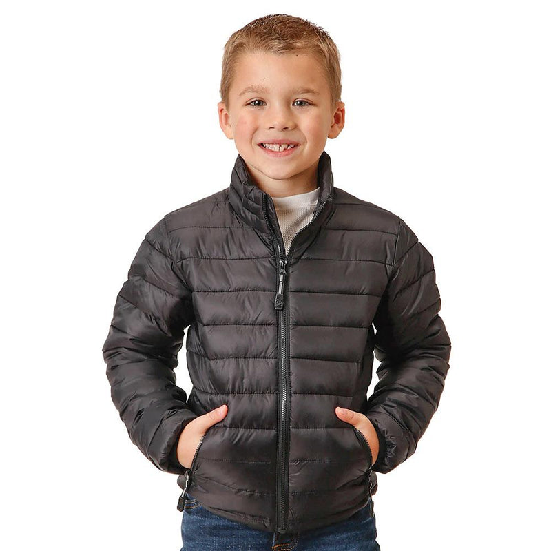 Boy's Crushable Parachute Black Jacket