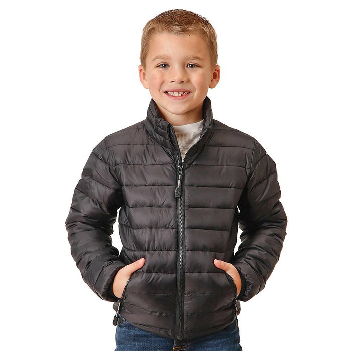 Boy's Crushable Parachute Black Jacket