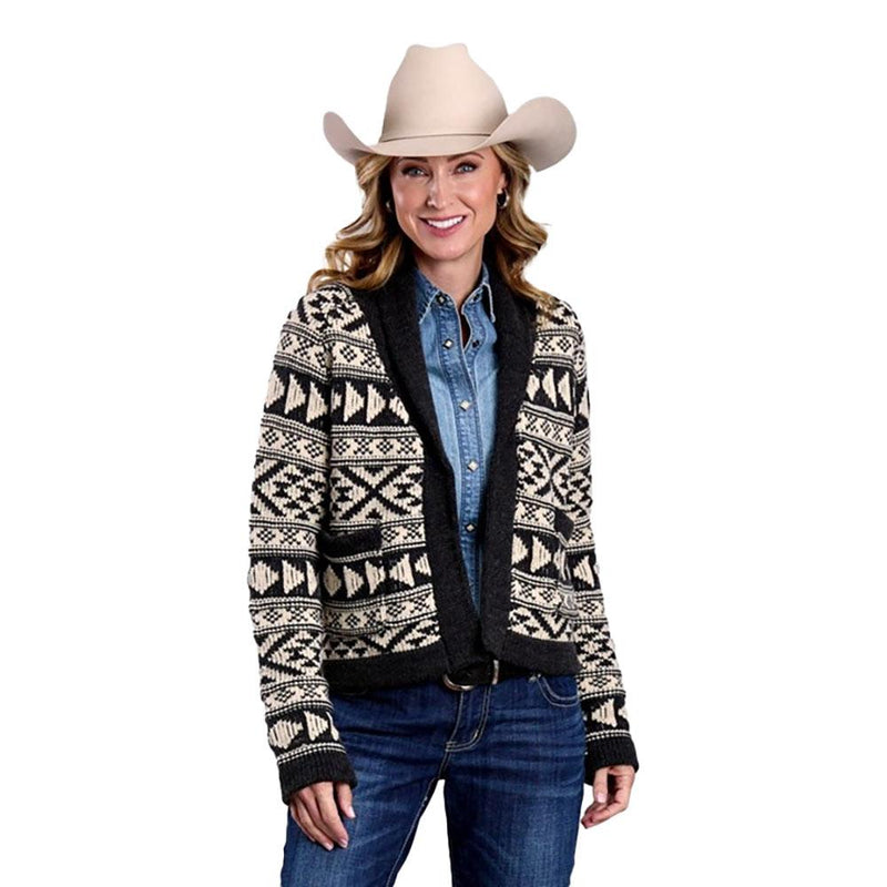 Women's Aztec Cropped Cardigan Sweater