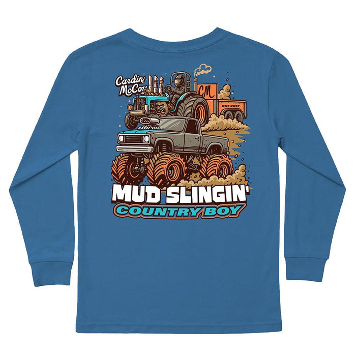 Boy's Mud Slinging Blue Tee Shirt