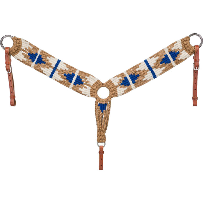 Tan Royal Blue Cream Wool Breast Collar