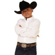 Boy's Solid White Button Down Shirt