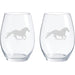 Galloping Horses Wine Glass- Stemless