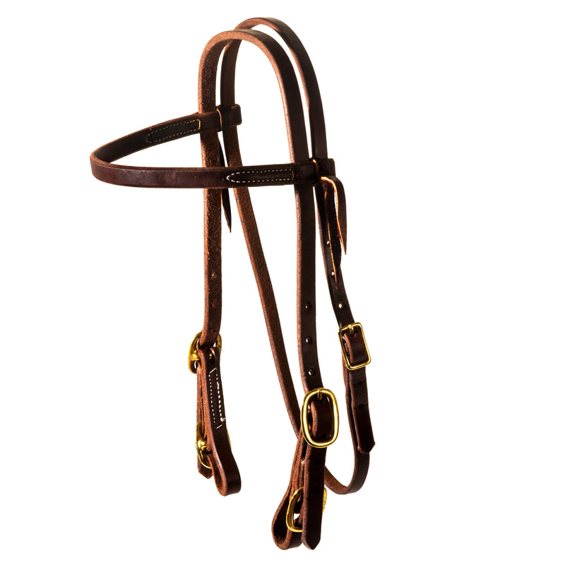 Oiled Four Buckle Browband Headstall