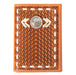 Nocona Men`s Trifold Leather Weave Concho Buck Lace Tan Money Clip