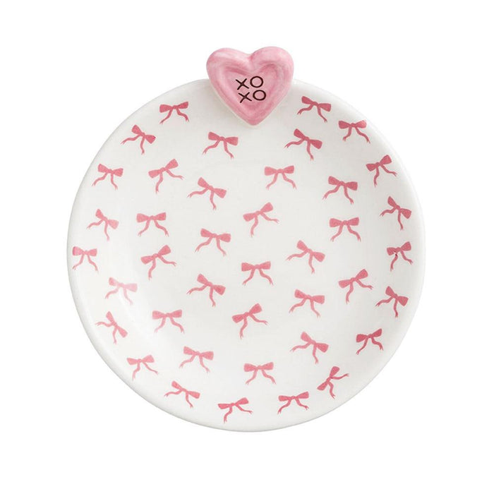 Pink Heart Tidbit Dish
