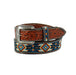 3D Mens Aztec Pattern Stitched Belt