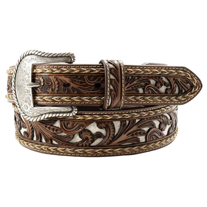 Men's Brown Calf Hair Underlay Belt