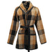 Ladies Tulia Wrap Brown Black Buffalo Plaid Jacket