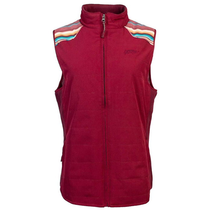 Burgundy Stripe Contrast Yoke Vest