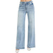 Women's Light Wash Tummy Control Wide Leg Jeans