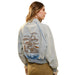 Women's Light Wash Denim Bomber Jacket