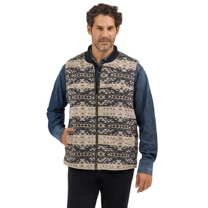 Men's Sherpa Lined Jacquard Vest