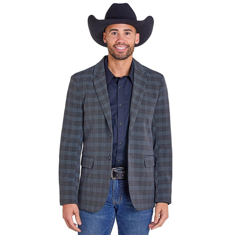 Men's Black Plaid Sports Coat