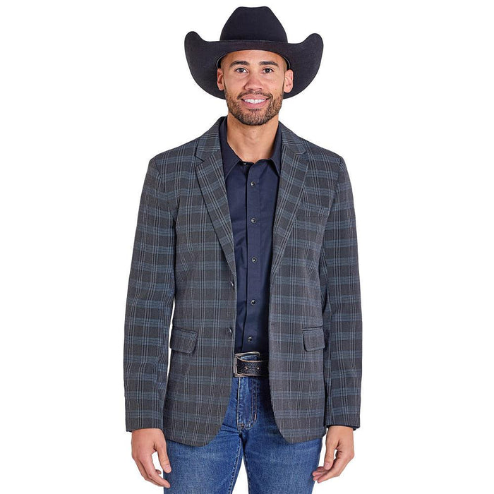 Men's Black Plaid Sports Coat