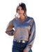 Women's Grey Long Sleeve Blouse
