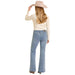 Women's Two Tone Mid Rise Trouser