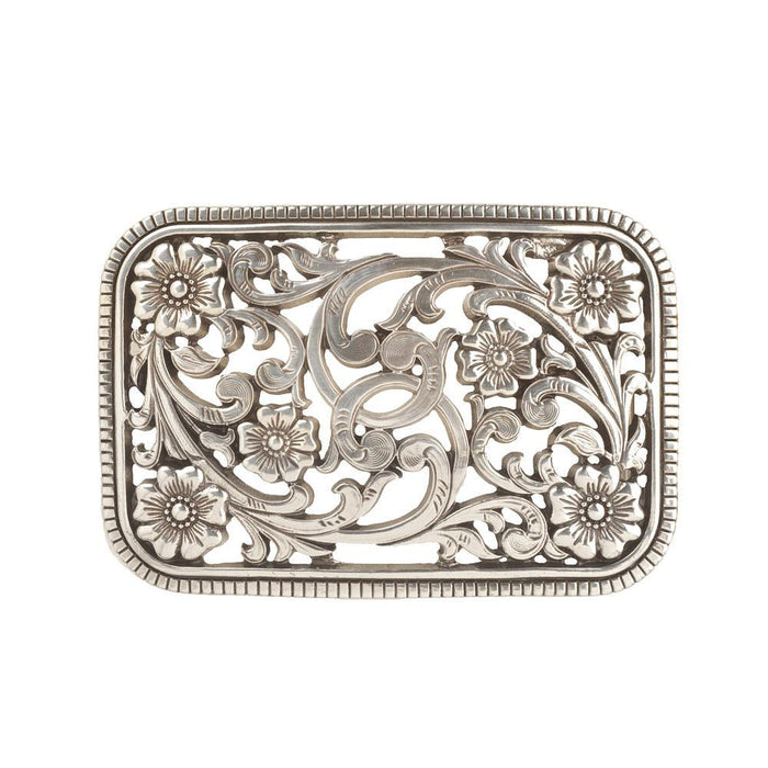 Blazin Roxx Floral Crystal Rectangular Buckle
