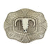 Silver with White Skull Rectangle Belt Buckle