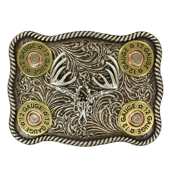 Nocona Buck Skull & Shotgun Shell Buckle